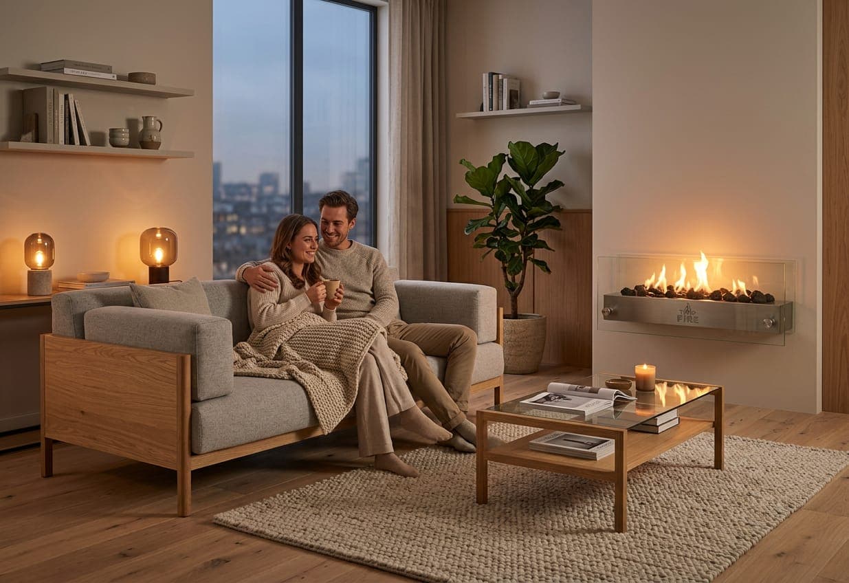 Chimenea de pared en sala