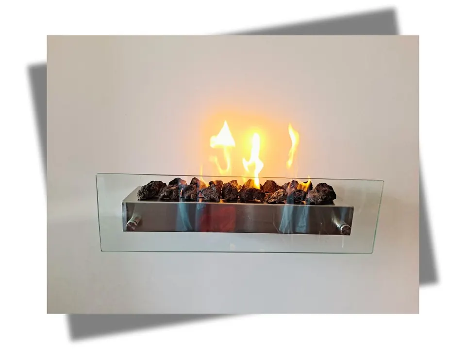 Chimenea de pared instalada en muro